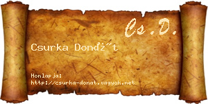 Csurka Donát névjegykártya